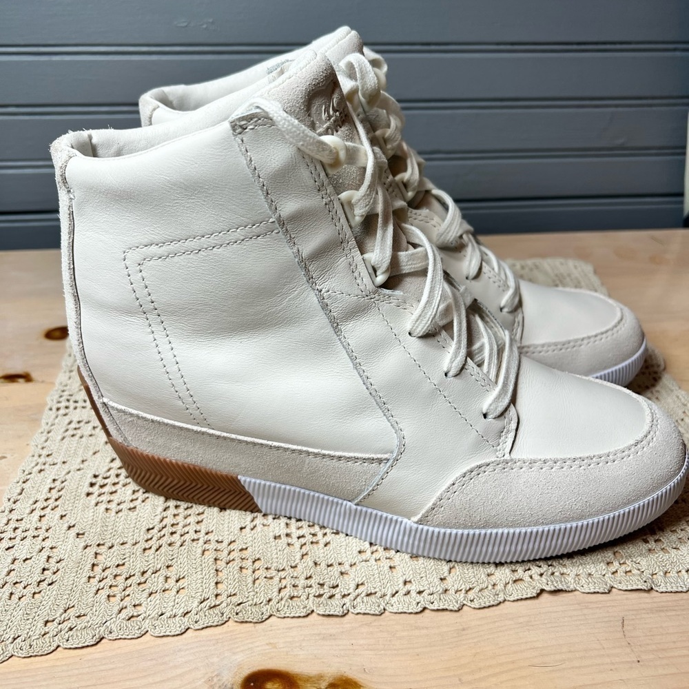 Sorel Out N About Dove Wedge Sneakers Ankle Bootie Boots Shoes Size 10 new - Picture 2 of 8